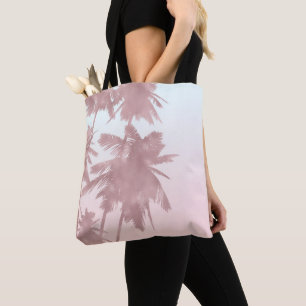 Tote Bag Rose Gold Palmiers Roses Plage Ombre Palmiers