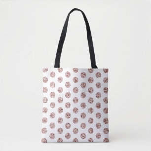 Tote Bag Rose Gold Sequin Random Dot Motif Parties scintill