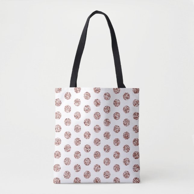Tote Bag Rose Gold Sequin Random Dot Motif Parties scintill (Devant)