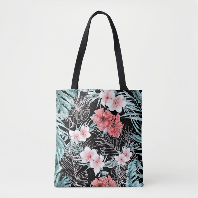 Tote Bag Rose Gold Tropical Botanique Aloha Pineapple Chic (Devant)