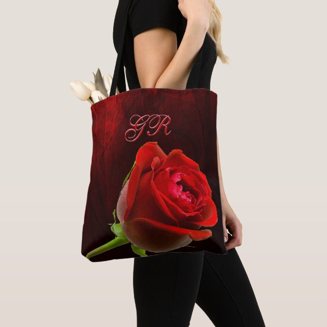 Tote Bag Rose gothique Monogrammé (De près)