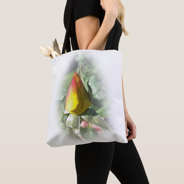Tote Bag rose jaune (De près)