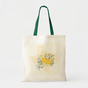 Tote Bag Rose jaune du Texas - État En vichy avec les Rose