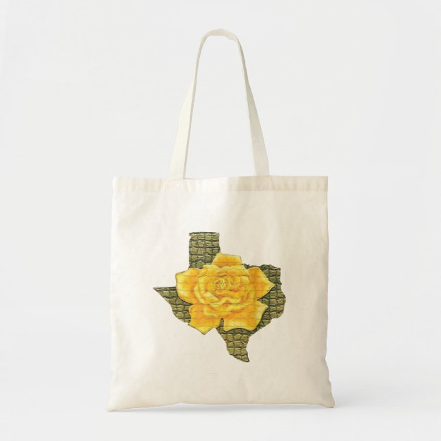 Tote Bag Rose Jaune Du Texas Motif Flower (Devant)