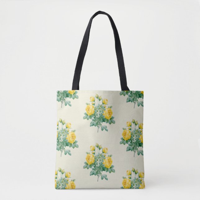 Tote Bag Rose jaune vintage (Devant)