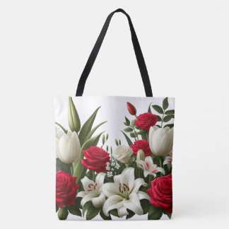 Tote Bag Rose lily motif