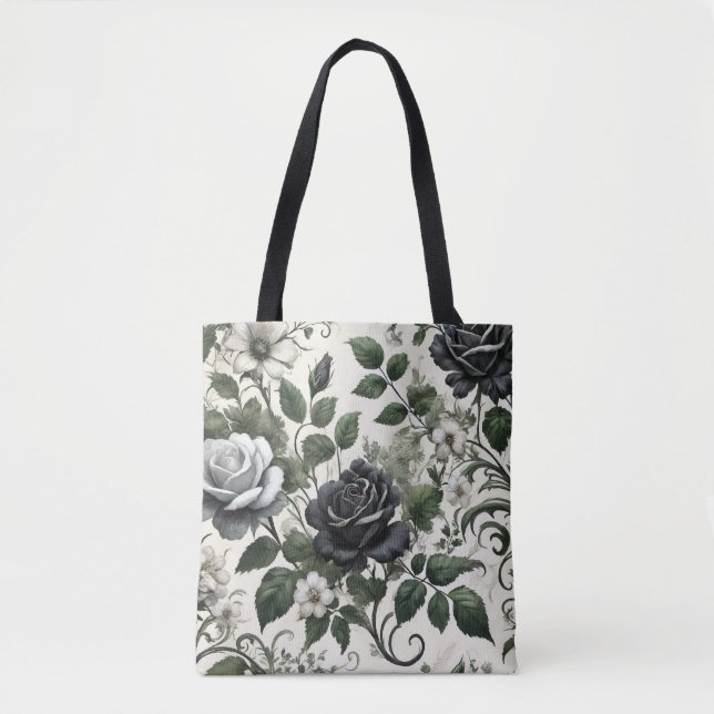 Tote Bag Rose noir (Devant)