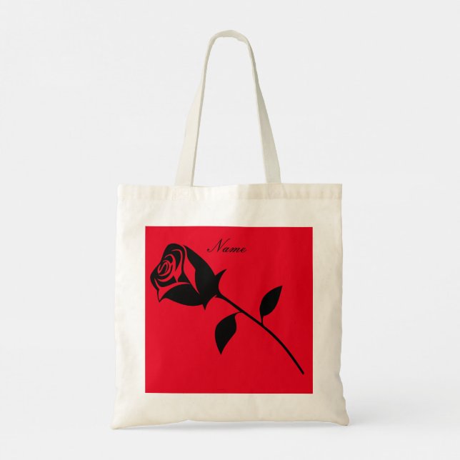 Tote Bag Rose noir Valentine Flower Thunder_Cove (Dos)
