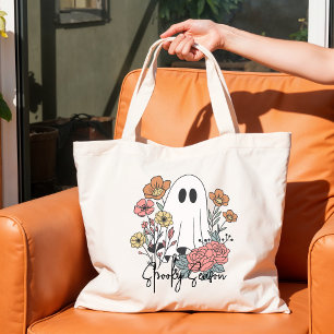Tote Bag Rose Orange Floral mignon fantôme Halloween