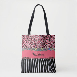 Tote Bag Rose Pailletée Imprimé Féminin Élégant