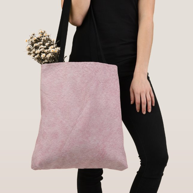 Tote Bag Rose Pâle Uni Texturé (De près)