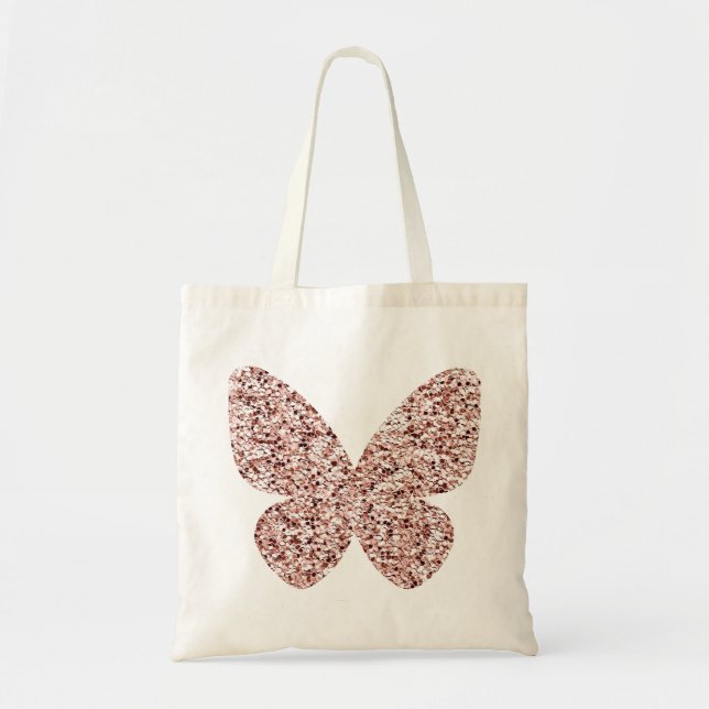 Tote Bag Rose Parties scintillant or Monarch Clipart Cute B (Devant)