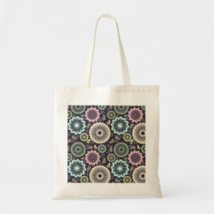 Tote Bag Rose pastel doux et fleur turquoise Vintage Botani