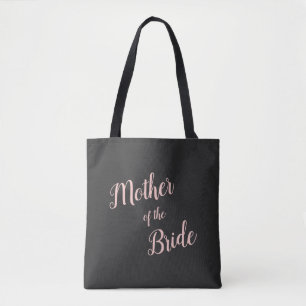 Tote Bag Rose Pêche Écriture Moderne Mère de la Mariée