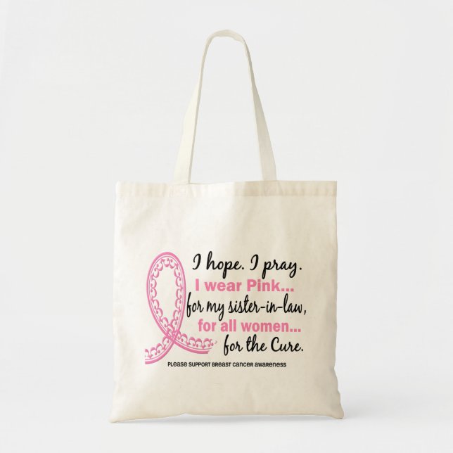 Tote Bag Rose pour mon ruban rose en filigrane de (Devant)