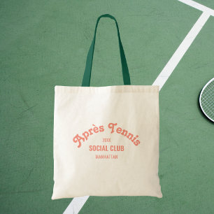 Tote Bag Rose Rétro Après Club Social de Tennis Poignée Ver