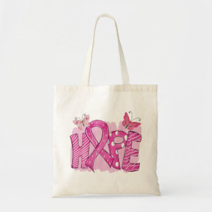 Tote Bag Rosé Ribbon Guerrier Survivant Fighter Cancer du