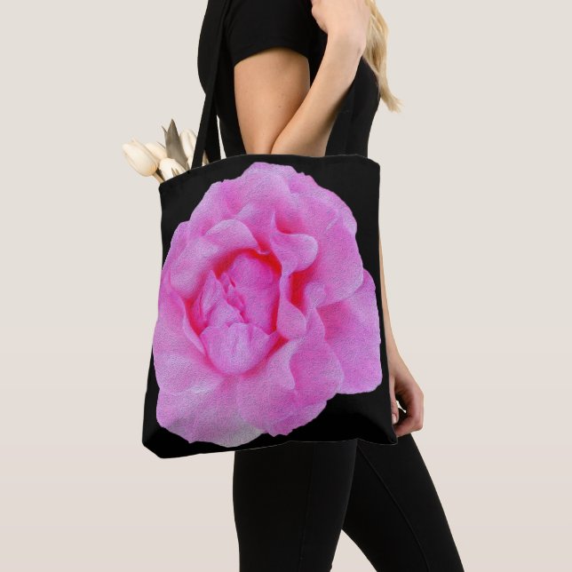 Tote Bag rose rose (De près)