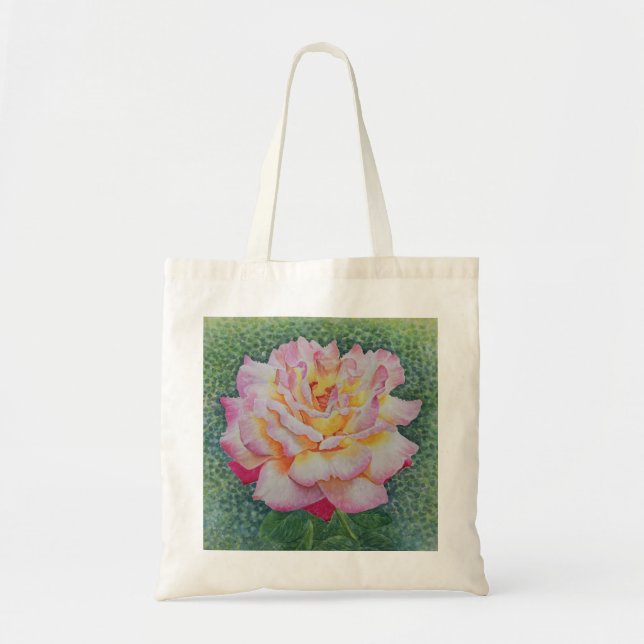 Tote Bag Rose rose au printemps (Devant)