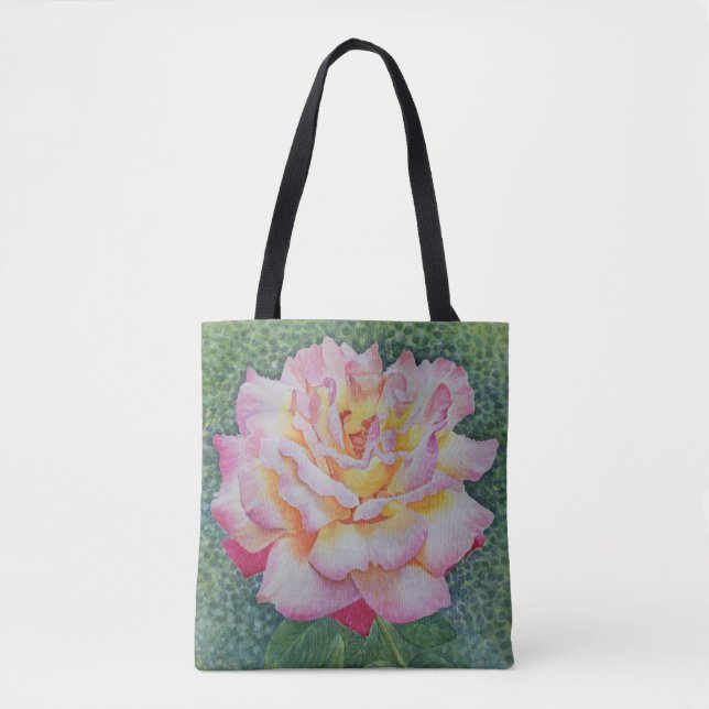 Tote Bag Rose rose au printemps (Devant)