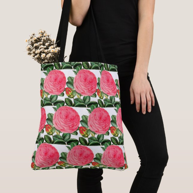Tote Bag Rose rose Botanique Plage Florale ou tous les jour (De près)