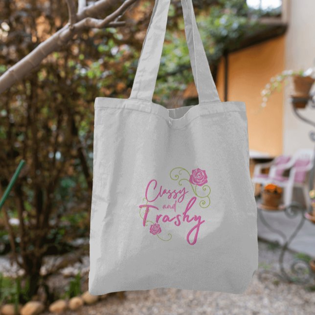 Tote Bag Rose rose pink Classy et Trashy   (Fun bridesmaid gifts!)