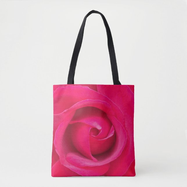 Tote Bag Rose rose rouge romantique (Devant)