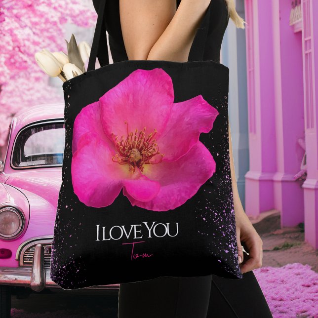 Tote Bag Rose rose Stylo - Personnalisé tendance (Créateur téléchargé)