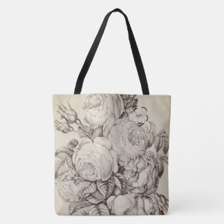 Tote Bag Rose & Rosebuds 03