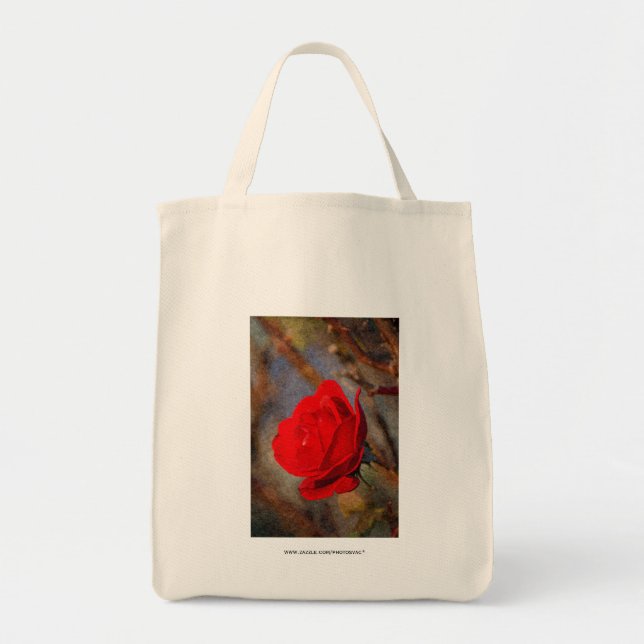 Tote Bag Rose rouge (Devant)