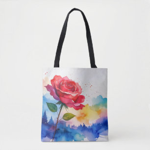 TOTE BAG ROSE ROUGE