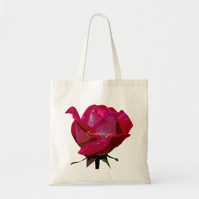 Tote Bag rose rouge (Devant)