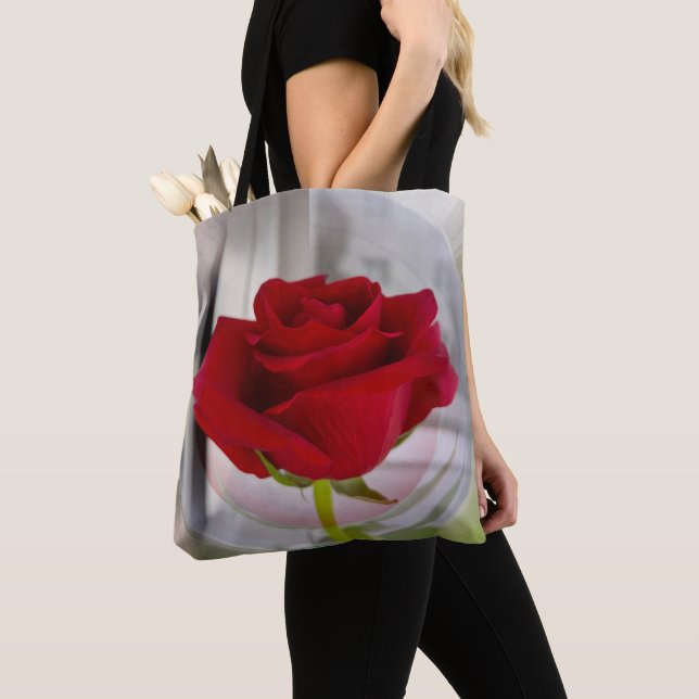 Tote Bag Rose rouge 2 (De près)