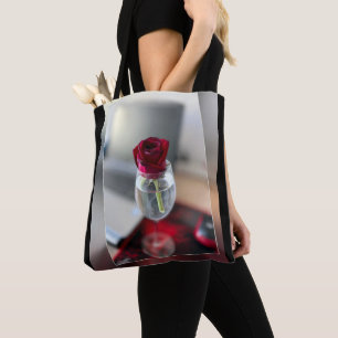 Tote Bag Rose rouge foncé