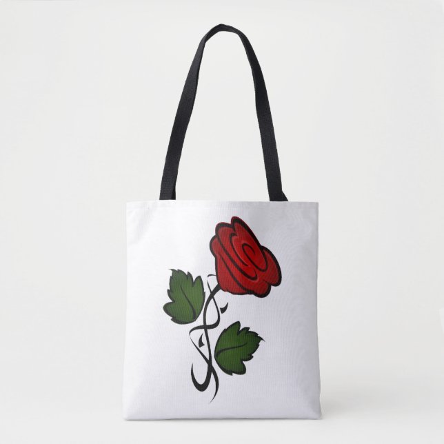 Tote Bag Rose rouge Kiss002 (Devant)
