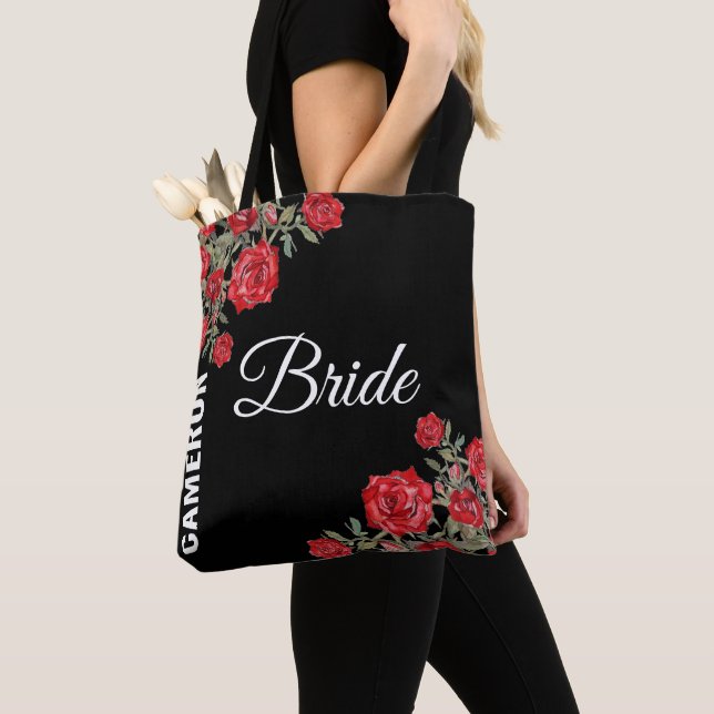 Tote Bag Rose rouge Mariage floral (De près)