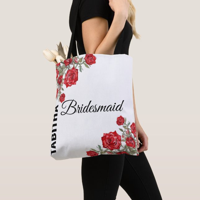 Tote Bag Rose rouge Mariage floral (De près)