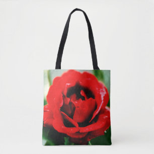 Tote Bag Rose rouge romantique fleur