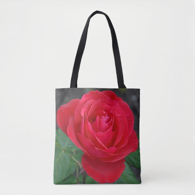 Tote Bag Rose rouge simple (Devant)