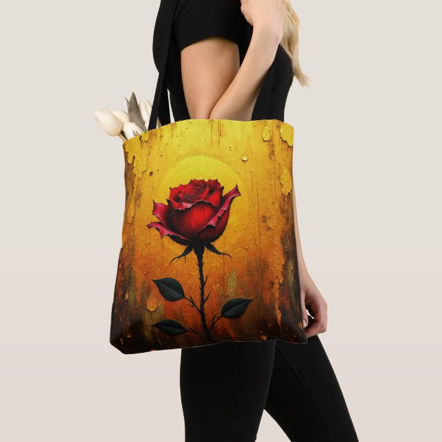 Tote Bag Rose Rouge Unique (De près)
