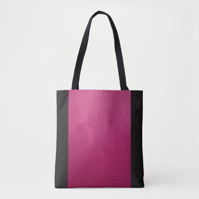 Tote Bag Rose simili cuir avec des accents noirs (Devant)