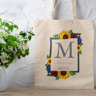 Tote Bag Rose Tournesol Fleurs Mariage