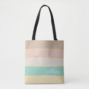 Tote Bag rose vert personnalisé Couleur de l'été Blocs