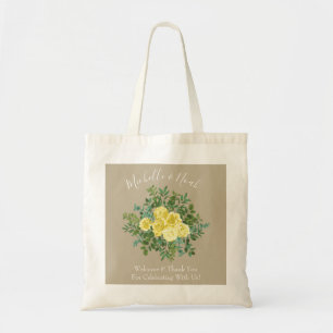 Tote Bag Rose Vintage Jaune Mariage élégant