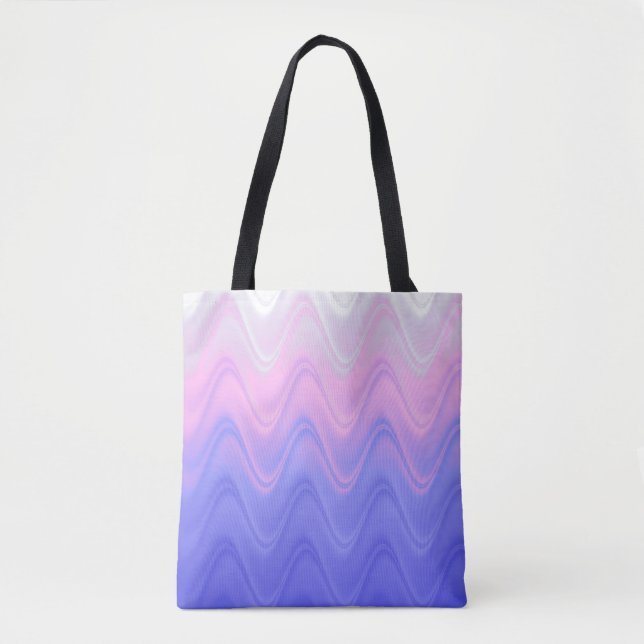 Tote Bag Rose Violet Abstrait Ondulé (Devant)