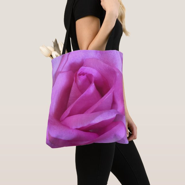 Tote Bag Rose violet rose photo de fleur audacieuse moderne (De près)