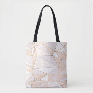 Tote Bag Rosegold rose : Abstrait luxe géométrique