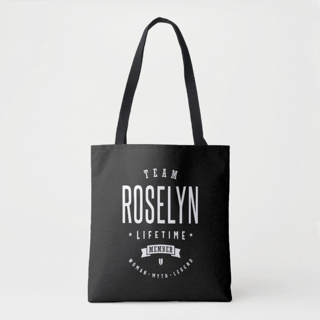 Tote Bag Roselyn Nom personnalisé Anniversaire (Devant)