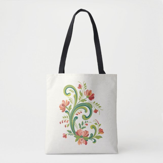 Tote Bag Roseming rouge et rose (Devant)