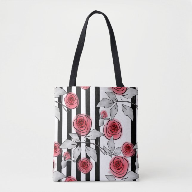 Tote Bag Roses aquarelle (Devant)